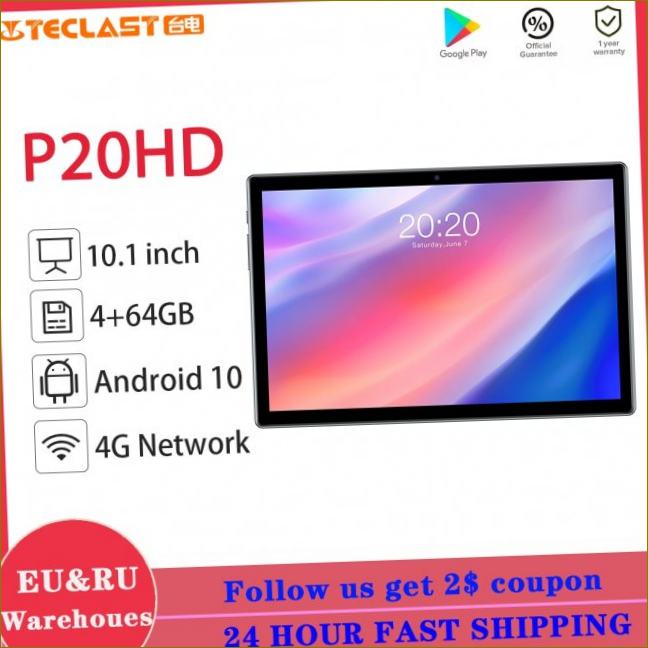 Teclast P20HD Android 10 táblagépek 4G hálózat telefonhívás nyolcmagos 10.1 hüvelykes 1920×1200 IPS 4GB RAM 64GB ROM SC9863A Tablet PC|PlateBook | Aliexpress